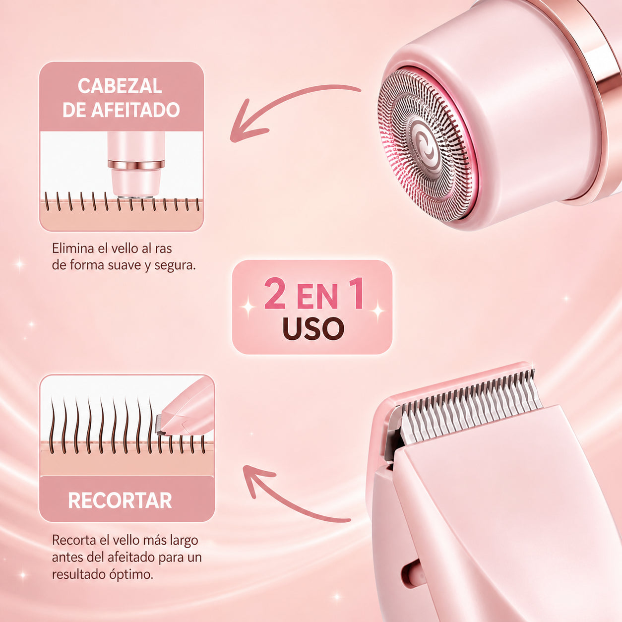 Sellia Glow – Afeitadora Corporal 2 en 1